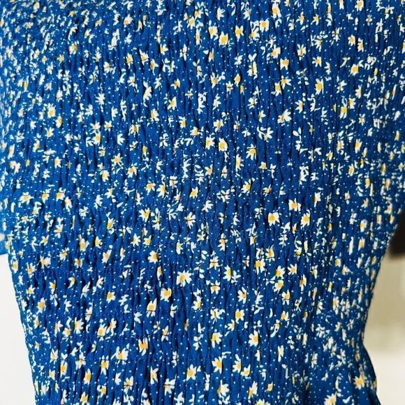 ExLura Blue Daisy Smocked Top and MIDI Skirt Set Flowers Off Shoulder Square NWT - Picture 13 of 16